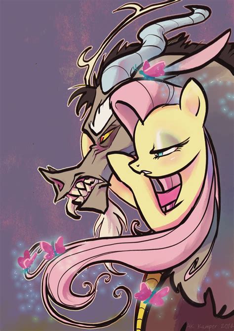 fluttershy x discord|fluttershy kissing discord.